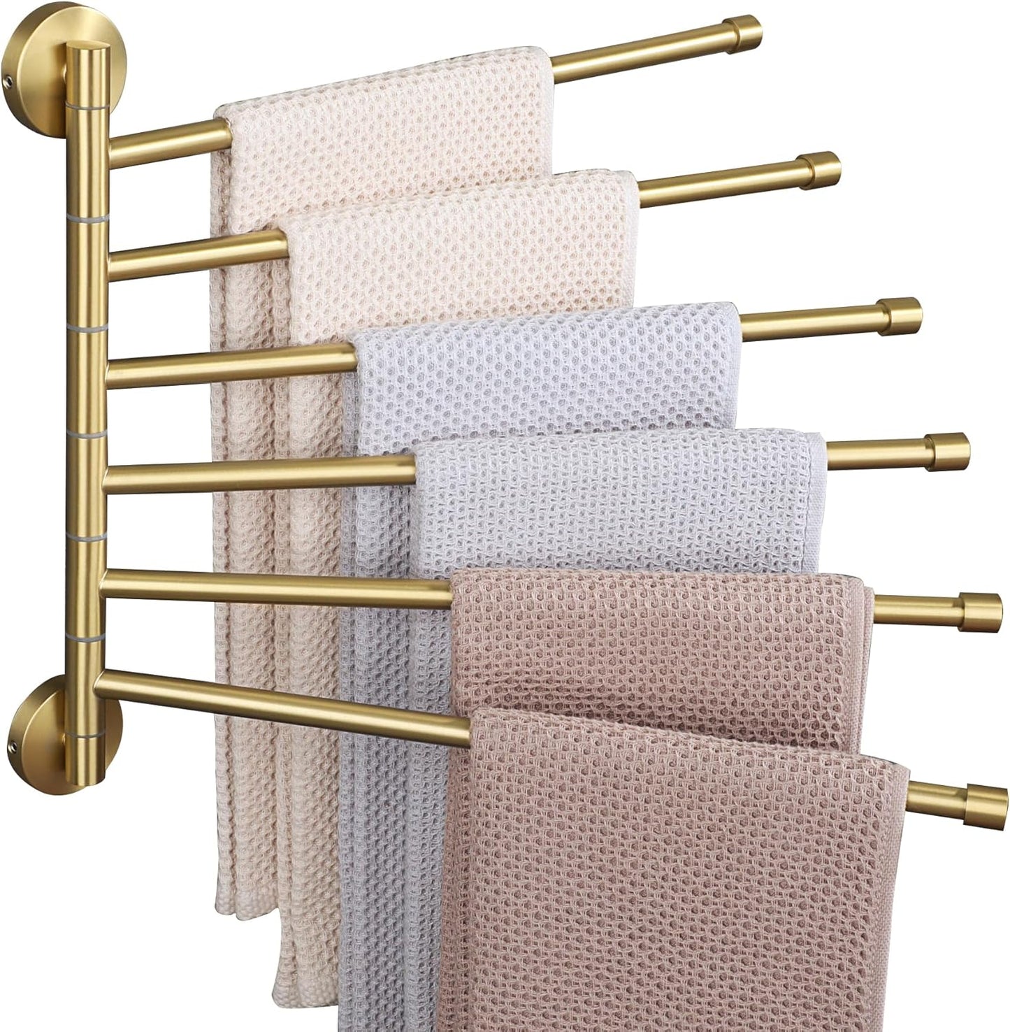 Alise Swing Out Towel Rack - Space Saving 6 Bar Holder