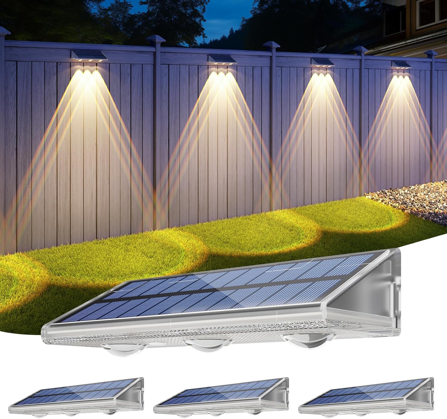 Yilaie Solar Fence Lights Outdoor - Bright LED Lighting for All