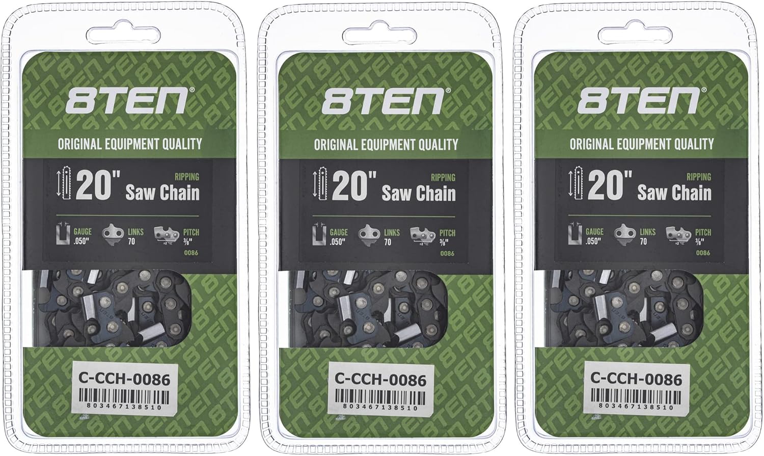 8TEN Ripping Chainsaw Chain 20 Inch for Echo CS-590 and More