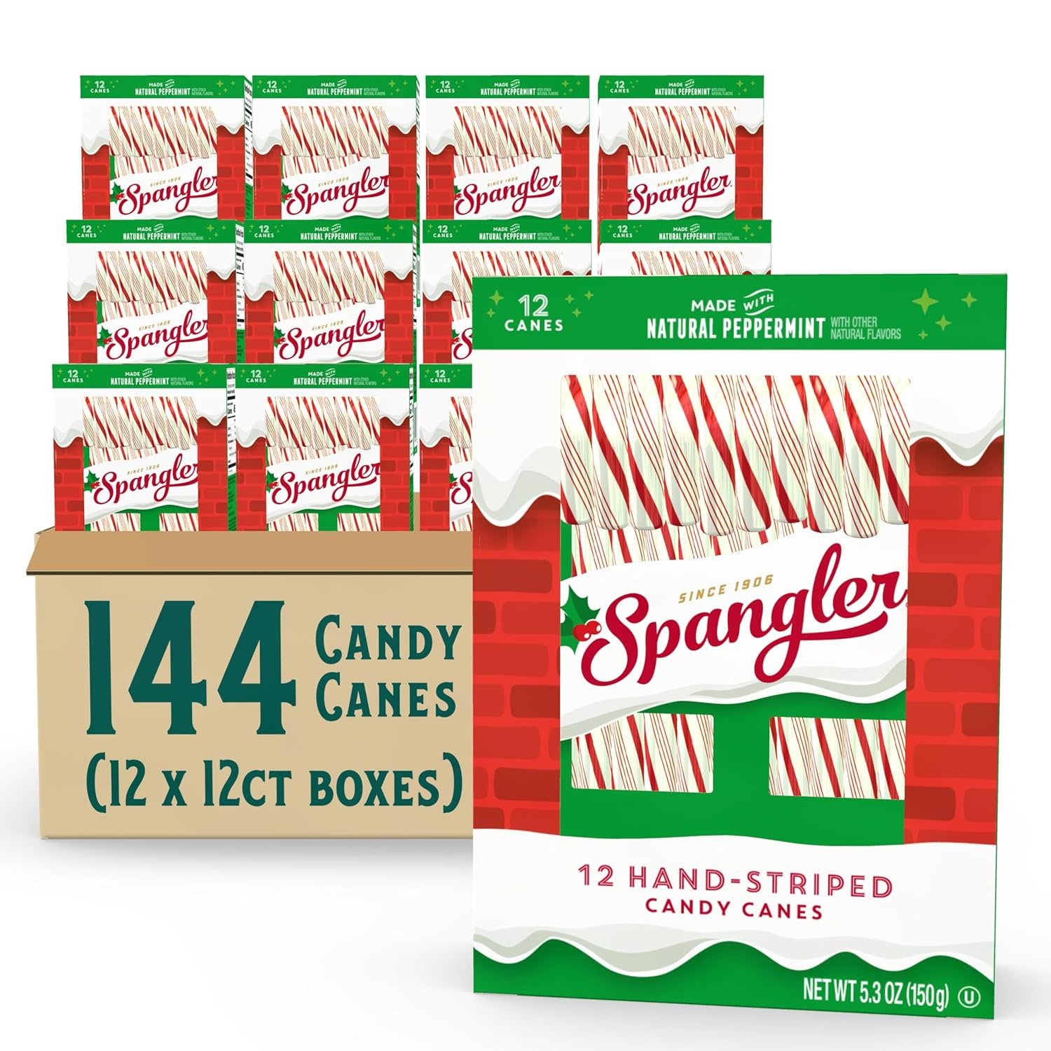 Classic Christmas Candy Canes - Spangler Peppermint Treats