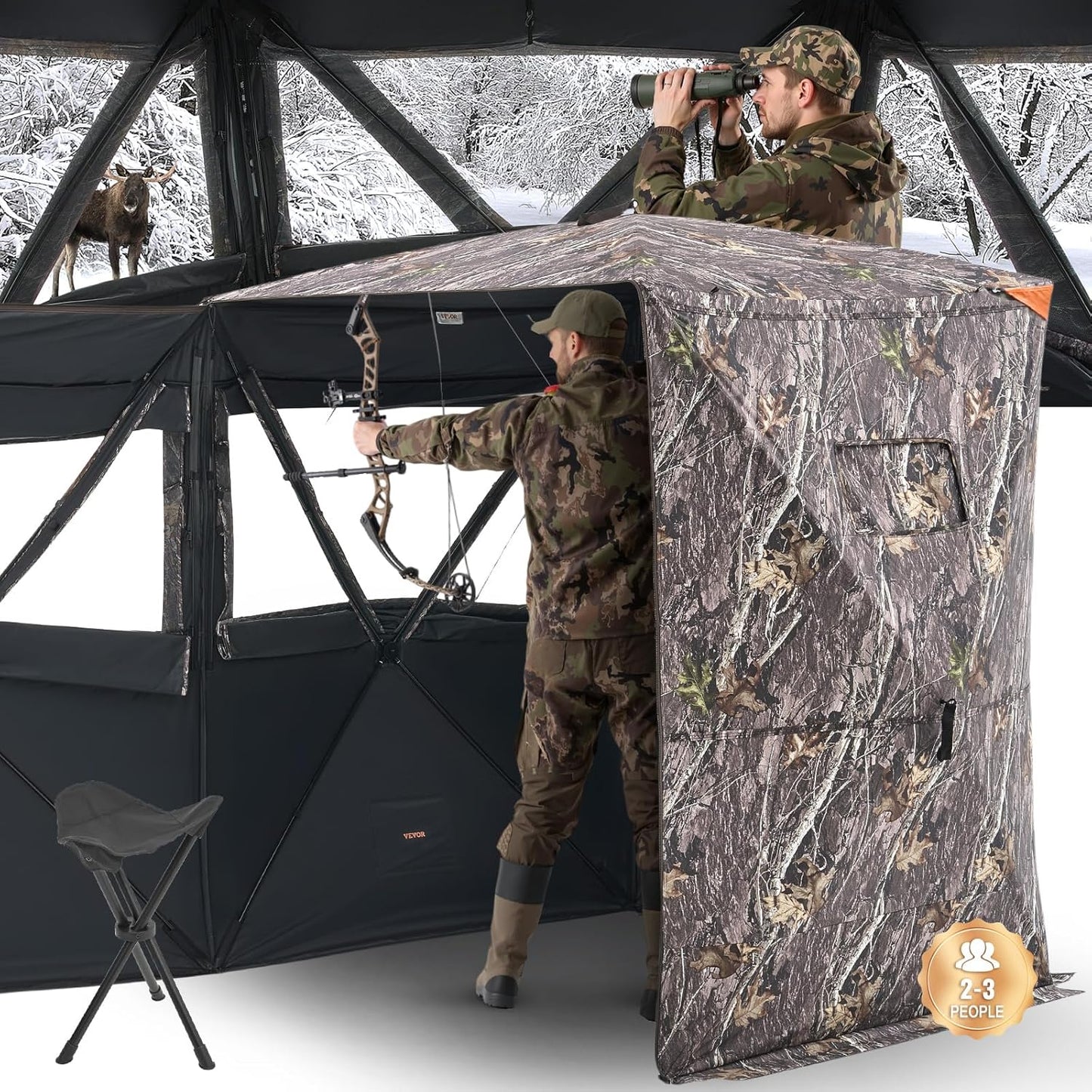 VEVOR Hunting Blind 270 See Through Ground Blind for Deer Hunting