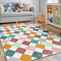jinchan Area Rug 3x5 Kids Washable Non-Slip Diamond Rug - Playroom