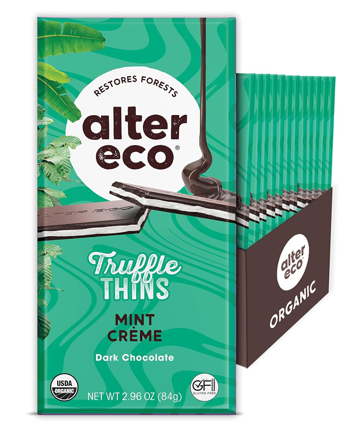 Alter Eco Mint Creme Truffle Thins - Organic Chocolate Delights