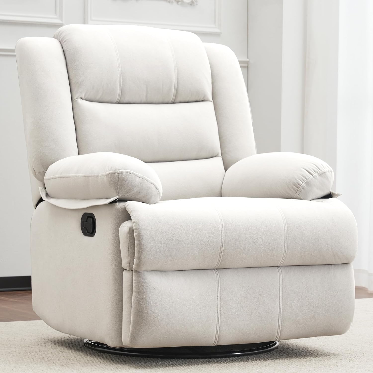 Comfort Plus Swivel Rocker Recliner Chair - Beige