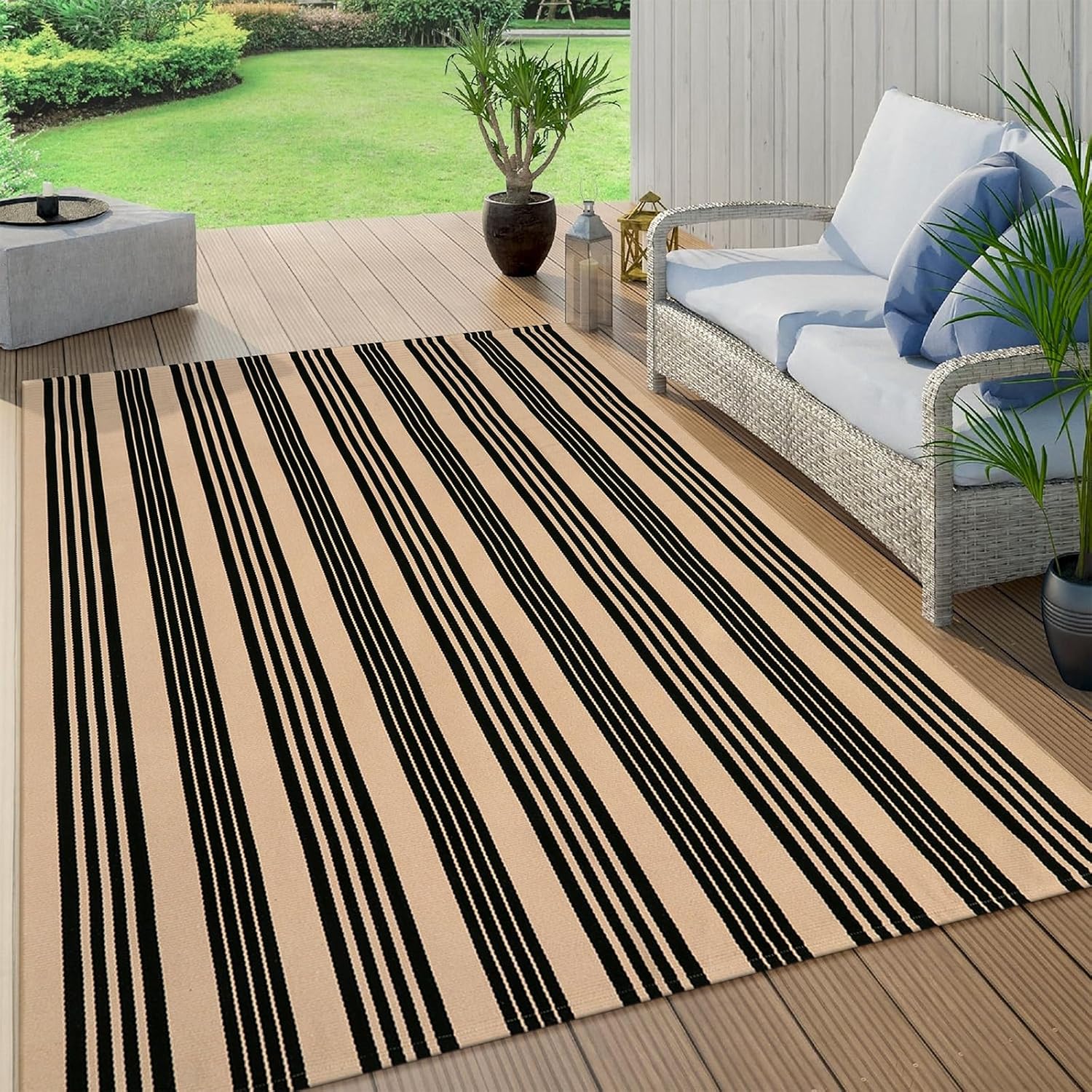 KIMODE Indoor Outdoor Rug 5ftx7ft for Fall Decor and Style