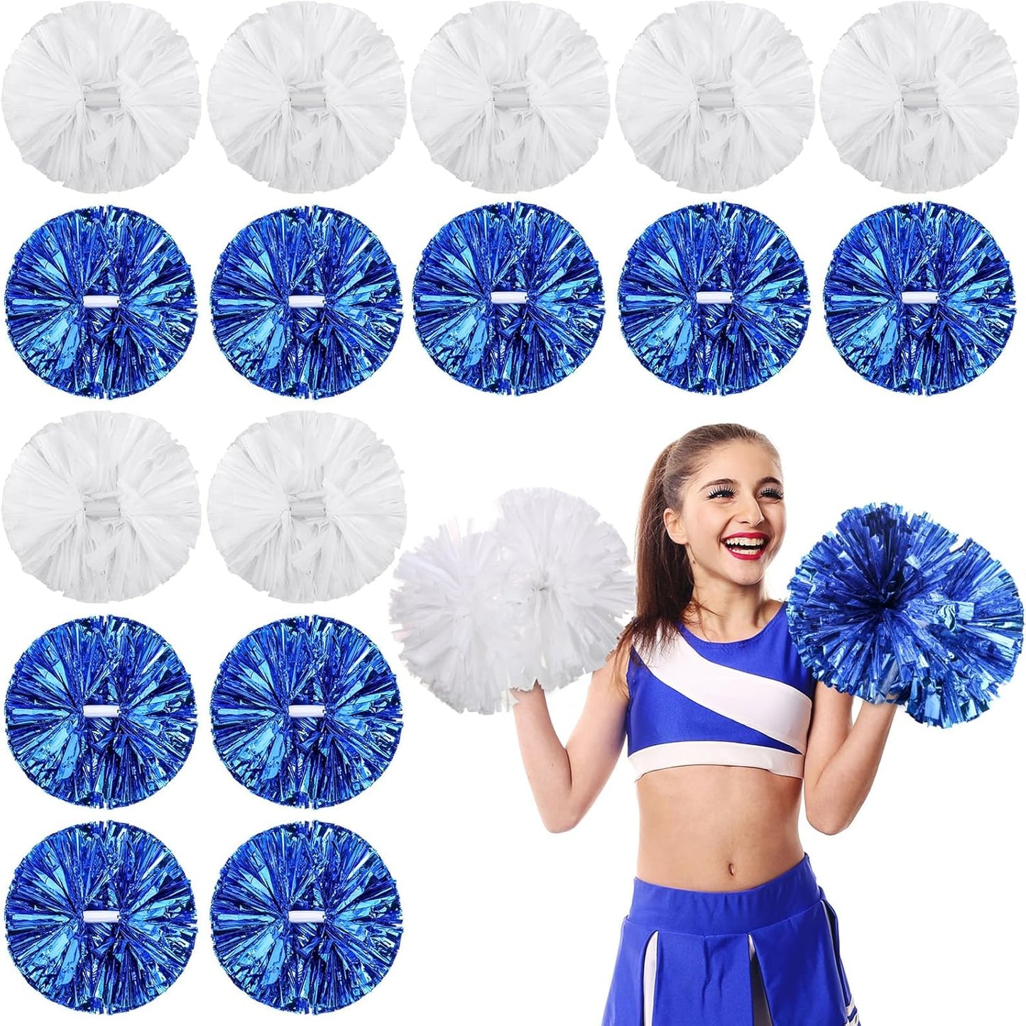 Yunsailing Cheerleading Pom Poms - 50 Pack for Spirit Sports