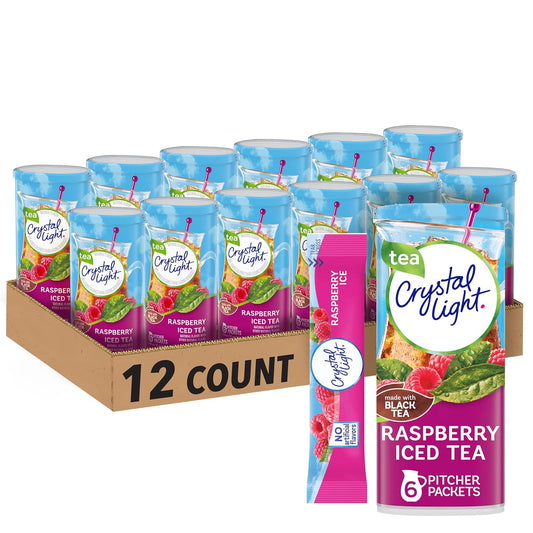 Crystal Light Raspberry Iced Tea Powdered Drink Mix, 72 Pack