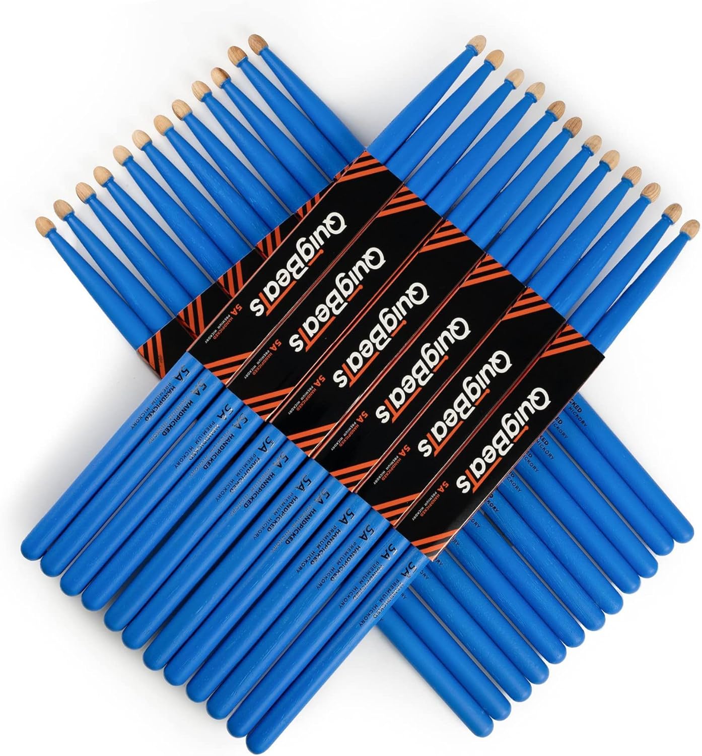 QuigBeats Hickory 5A Drumsticks for Adults & Kids - 12 Pairs