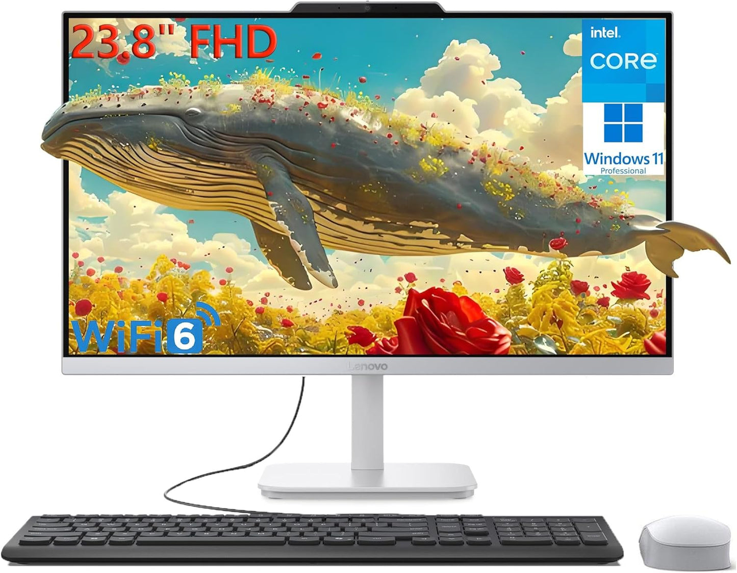 Lenovo 24 FHD All-in-One Desktop Computer for Home Office Use