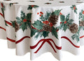 Lintex Evergreen Garland Double Ribbon Bordered Tablecloth - Festive