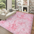 6x9 Plush Thick Pink Area Rug for Living Room and Bedroom