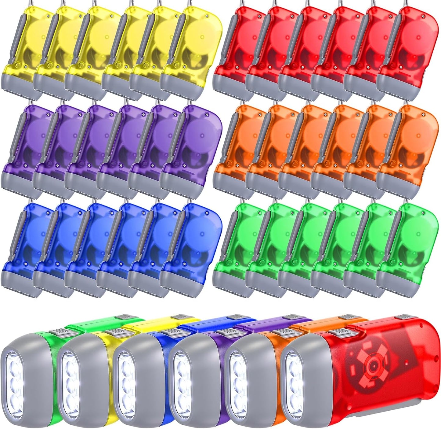 36 Pcs Hand Crank Flashlights for Emergency and Camping Use
