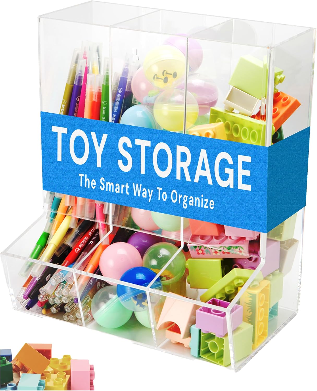 Acrylic Triple Divided Wall Toy Dispenser for Kids Room Decor