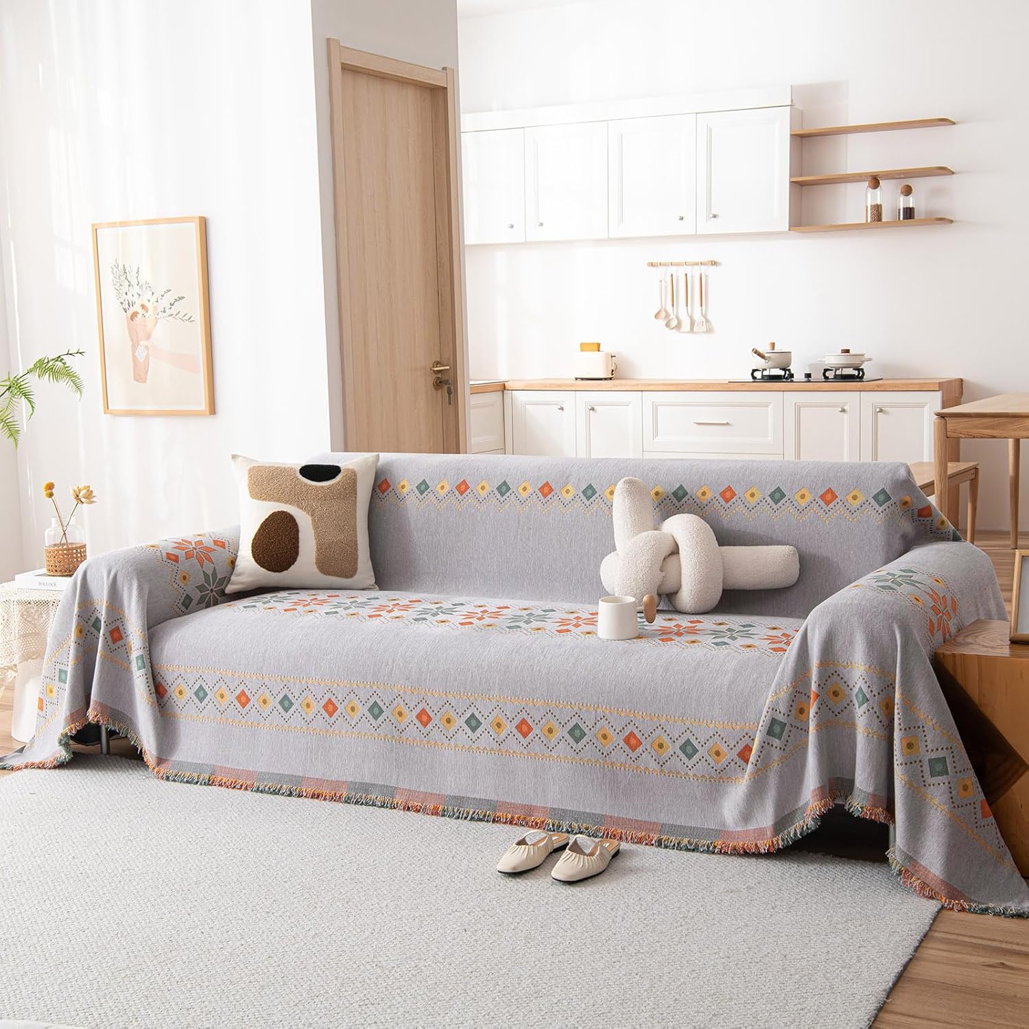DREAMINGO Couch Protector for 3 Seater Sofa, Soft Chenille