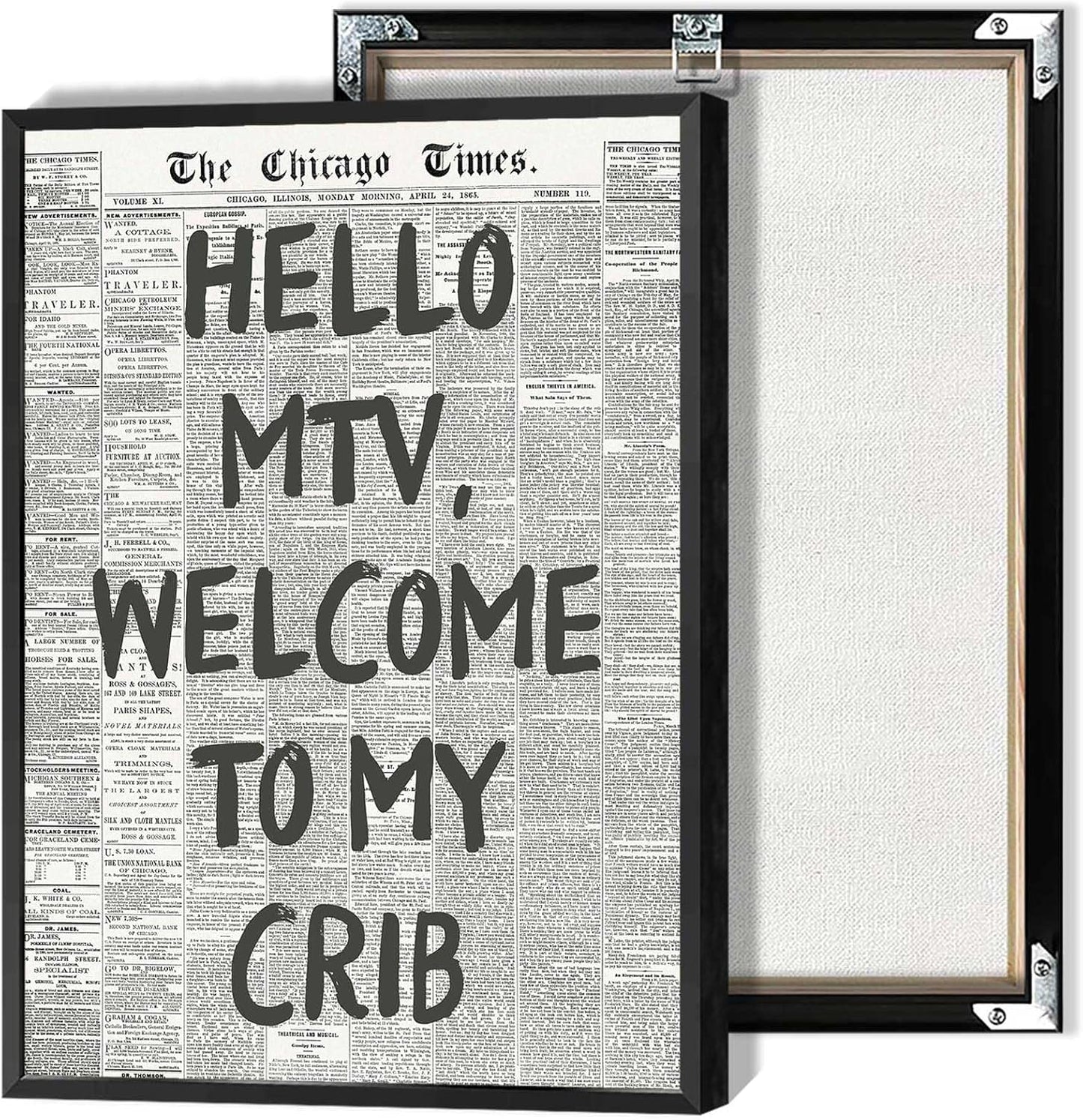 Hello Mtv Welcome To My Crib Poster Vintage Black And White Art