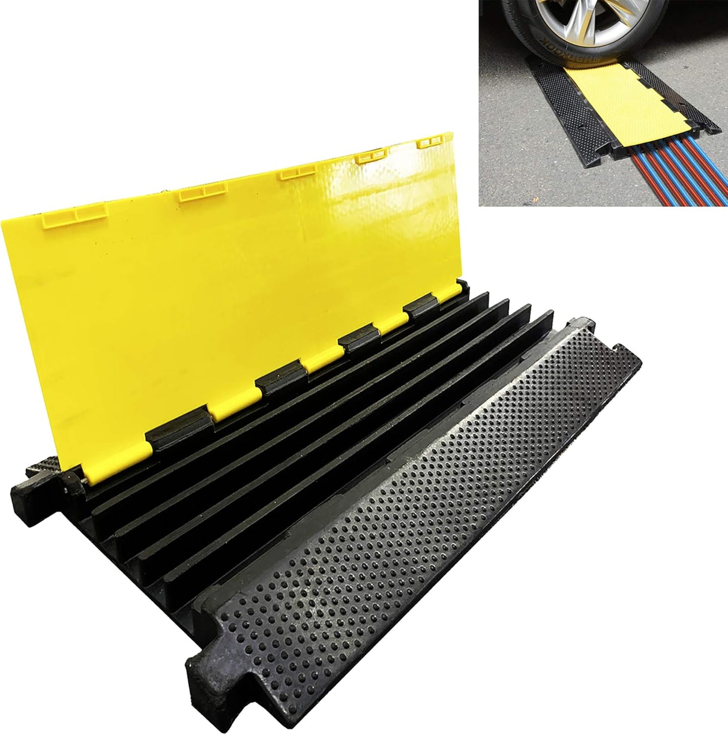 Reliancer 5 Channel Rubber Cable Protector Ramp for Safety