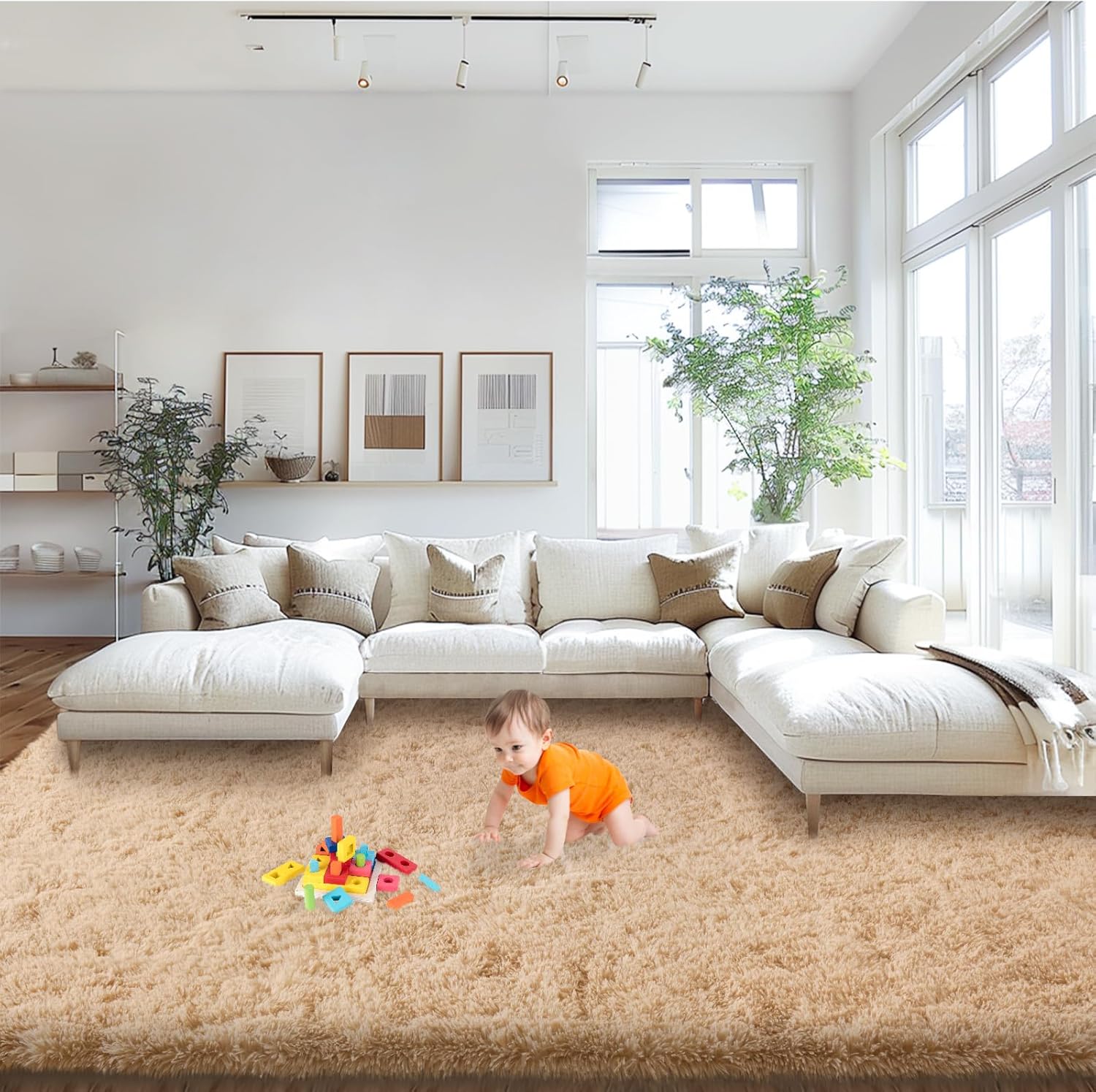 Large Fluffy Area Rugs 9x12 for Living Room and Bedroom