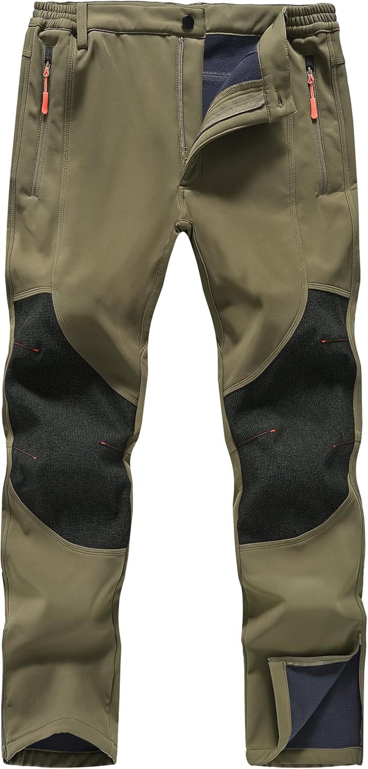 Mens Winter Snow Pants Waterproof Thermal Fleece Lined Hiking