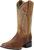 Ariat Womens Round Up Square Boot - Full-Grain Leather Comfort
