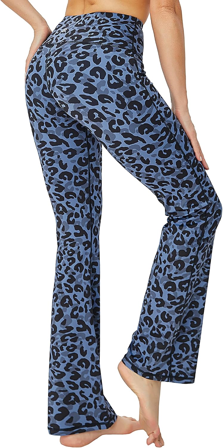 High Waist Bootcut Yoga Pants with Pockets for Women