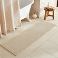 Pale Beige Long Bathroom Rug Waffle Runner - Super Absorbent Comfort