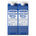 Pure-Castile Liquid Soap Refill Peppermint 32 oz 2-Pack - Concentrated