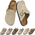 Genuine Suede Kids Toddler Clogs with Arch Support - Comfortable Mules