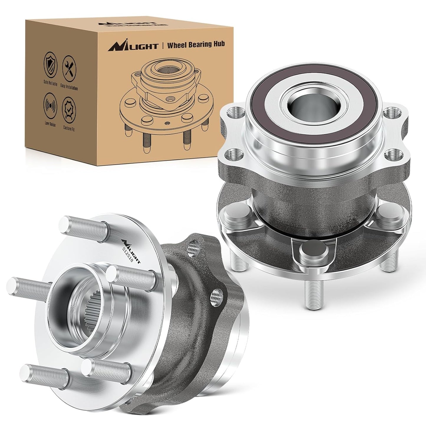 Nilight Rear Wheel Bearing and Hub Assembly for Subaru Models