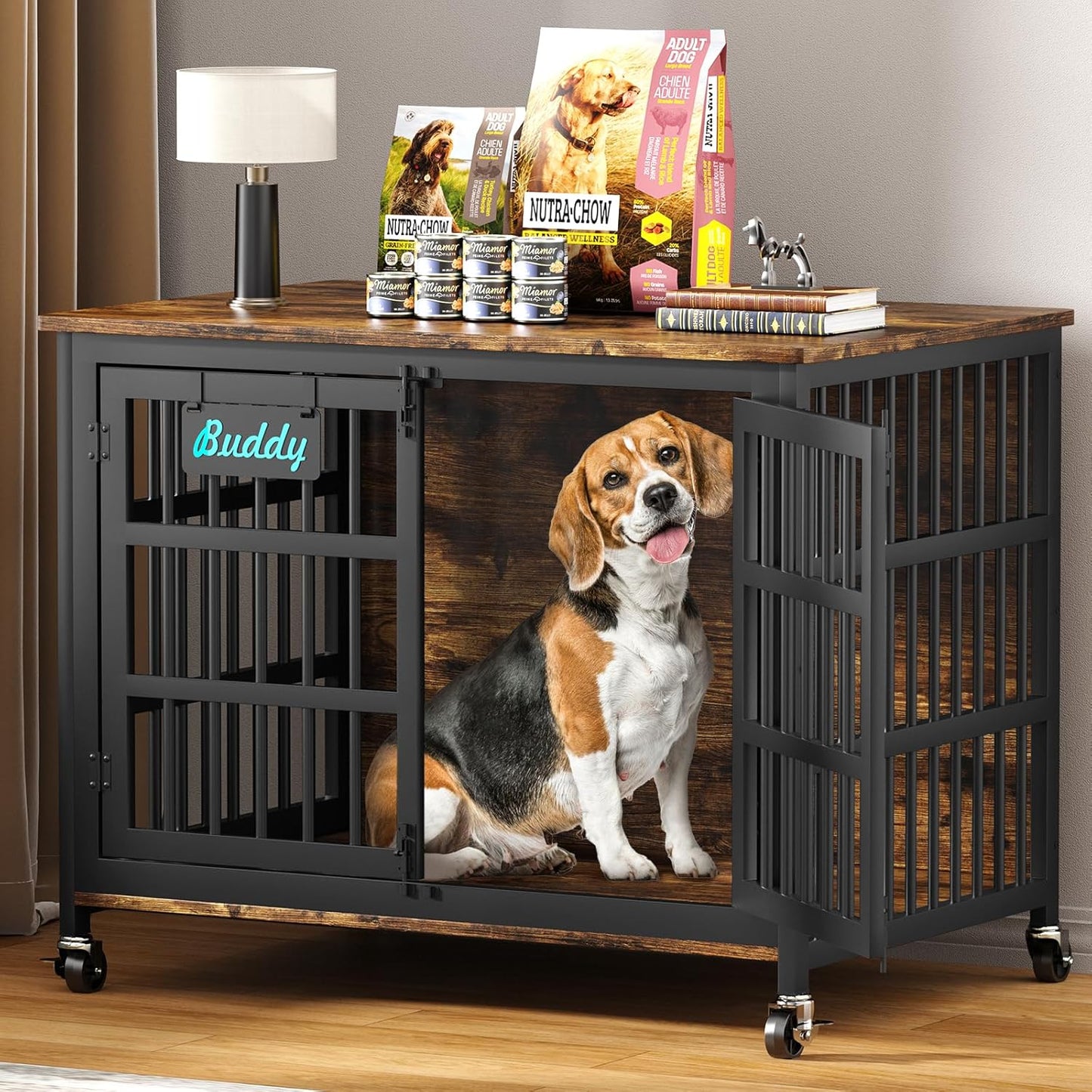 Sturdy Indoor Dog Crate Furniture for Medium Dogs with Style