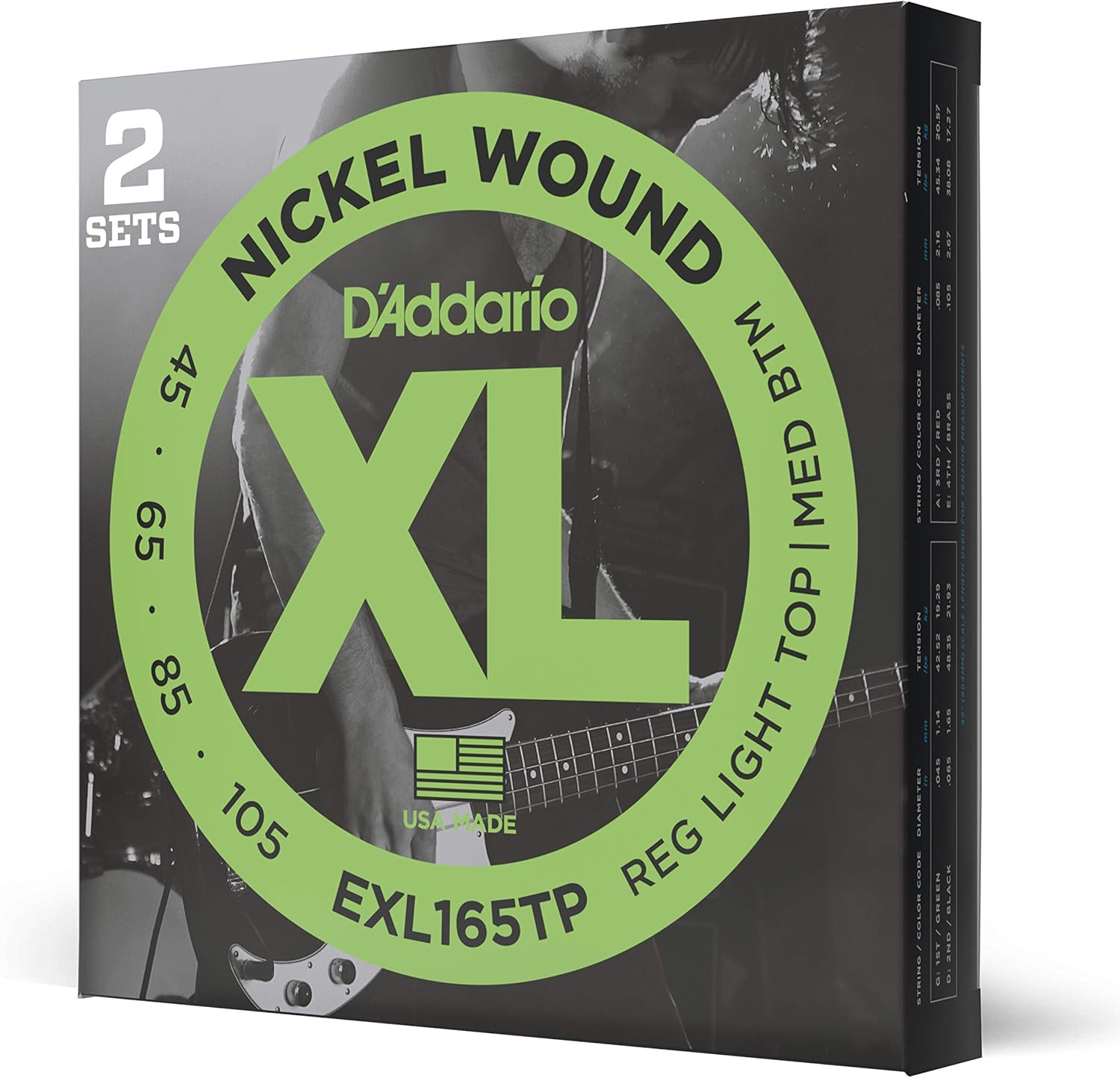 D'Addario Electric Bass Guitar Strings for Bright Tight Tone