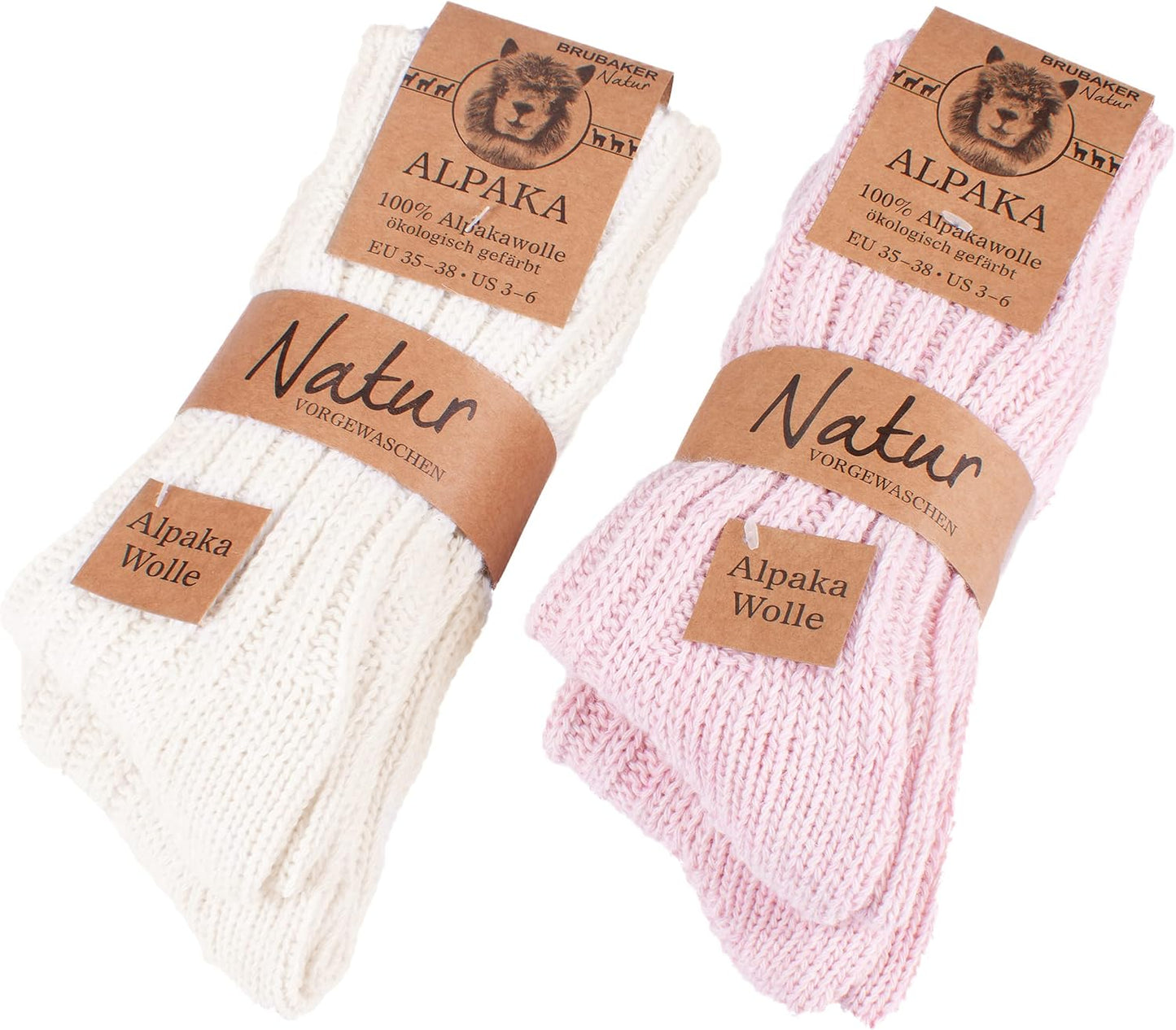 Warm Alpaca Socks for Men or Women - 4 Pairs of Comfort