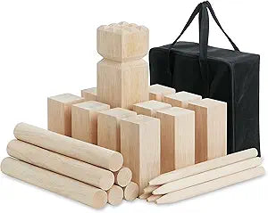Kubb Game Set by SPORT BEATS - Fun Outdoor Toss Game