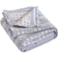 3 Layer Oversized Muslin Cotton Toddler Blanket - Reversible Blue Bear