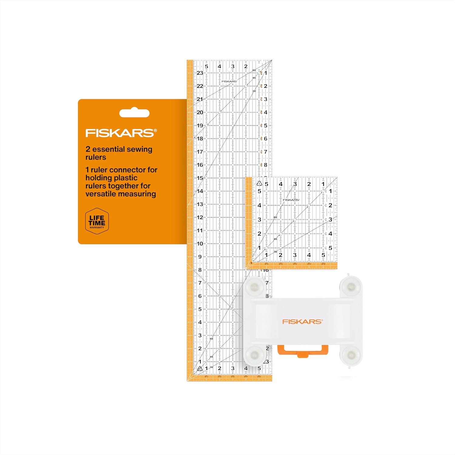 Fiskars 3-Piece Ruler & Connector Set for Precision Measuring