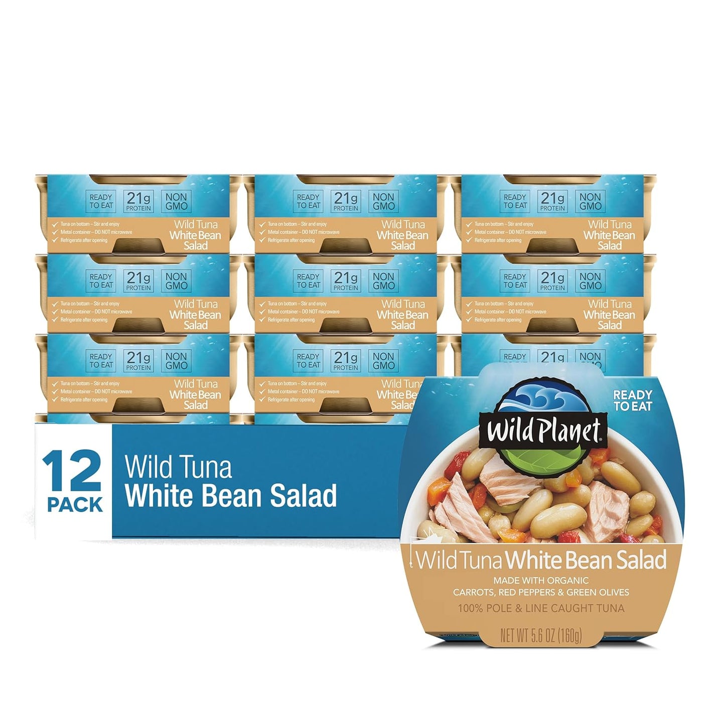 Wild Planet Ready-To-Eat Wild Tuna White Bean Salad Pack