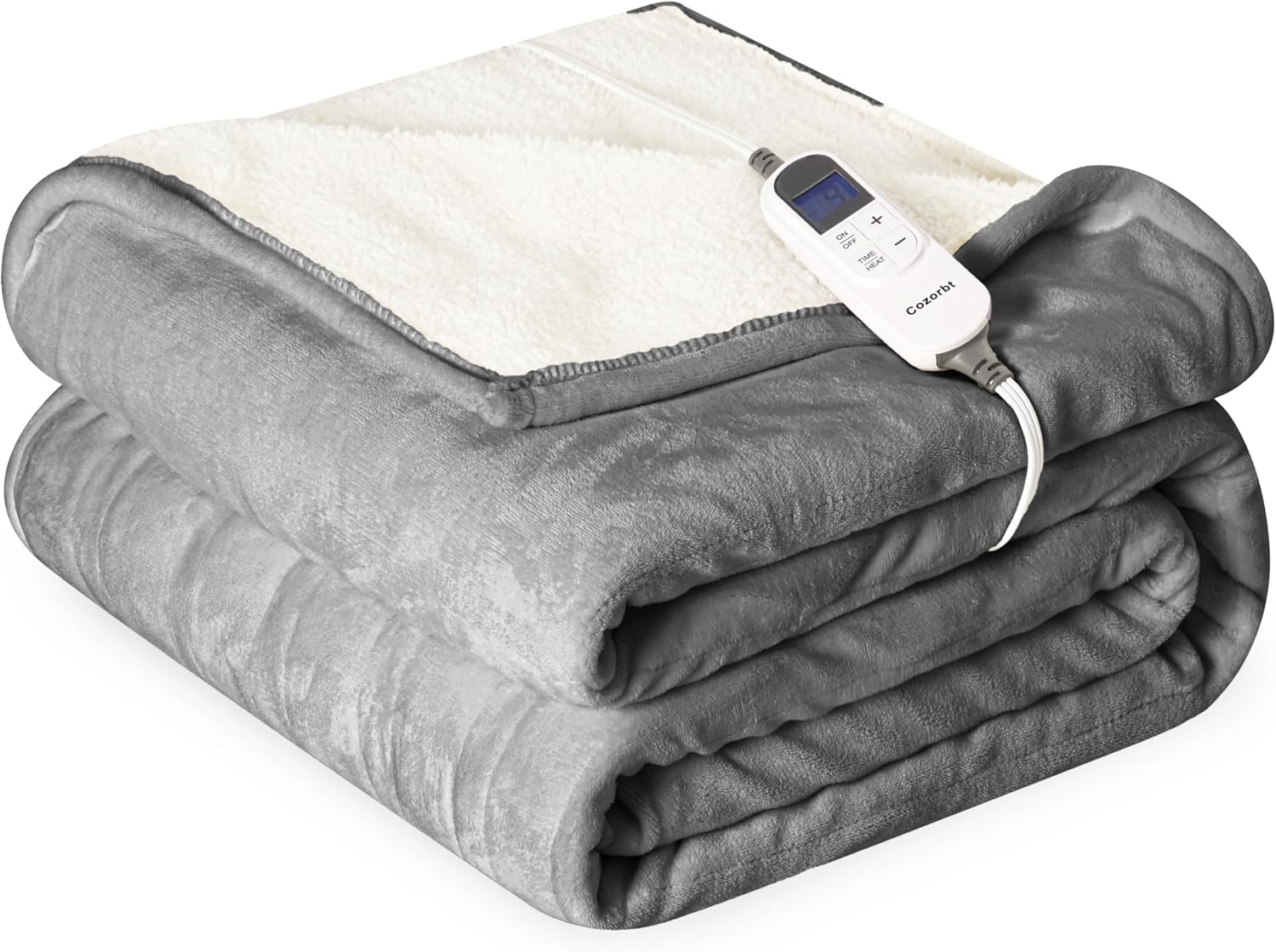 Cozorbt Electric Blanket 50x60 Soft Flannel & Sherpa Warmth