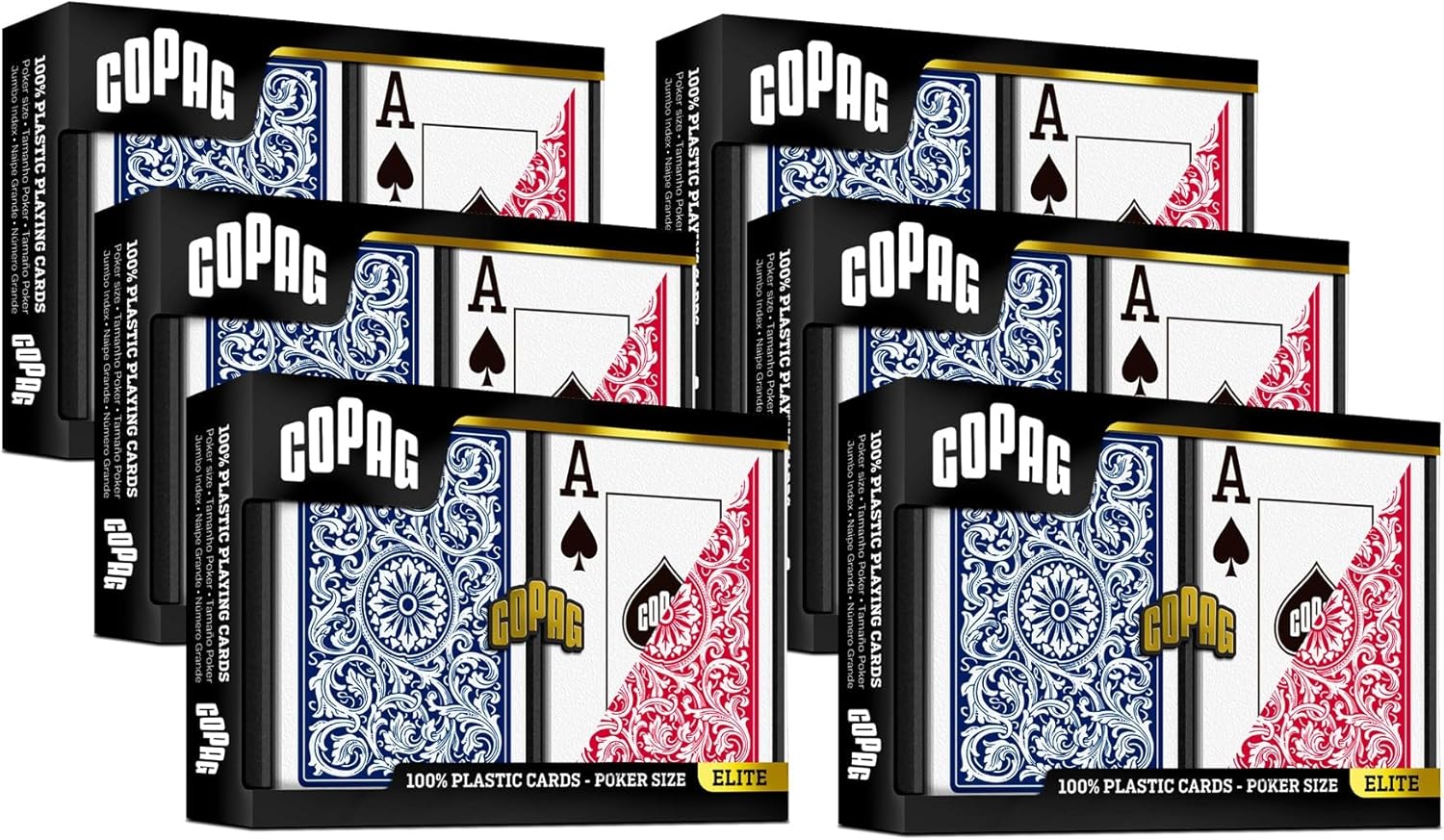 Copag 1546 Design 100% Plastic Playing Cards for Poker Games