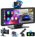 Wireless Car Stereo Carplay Screen with 4K Dash Cam - Portable 8.1in