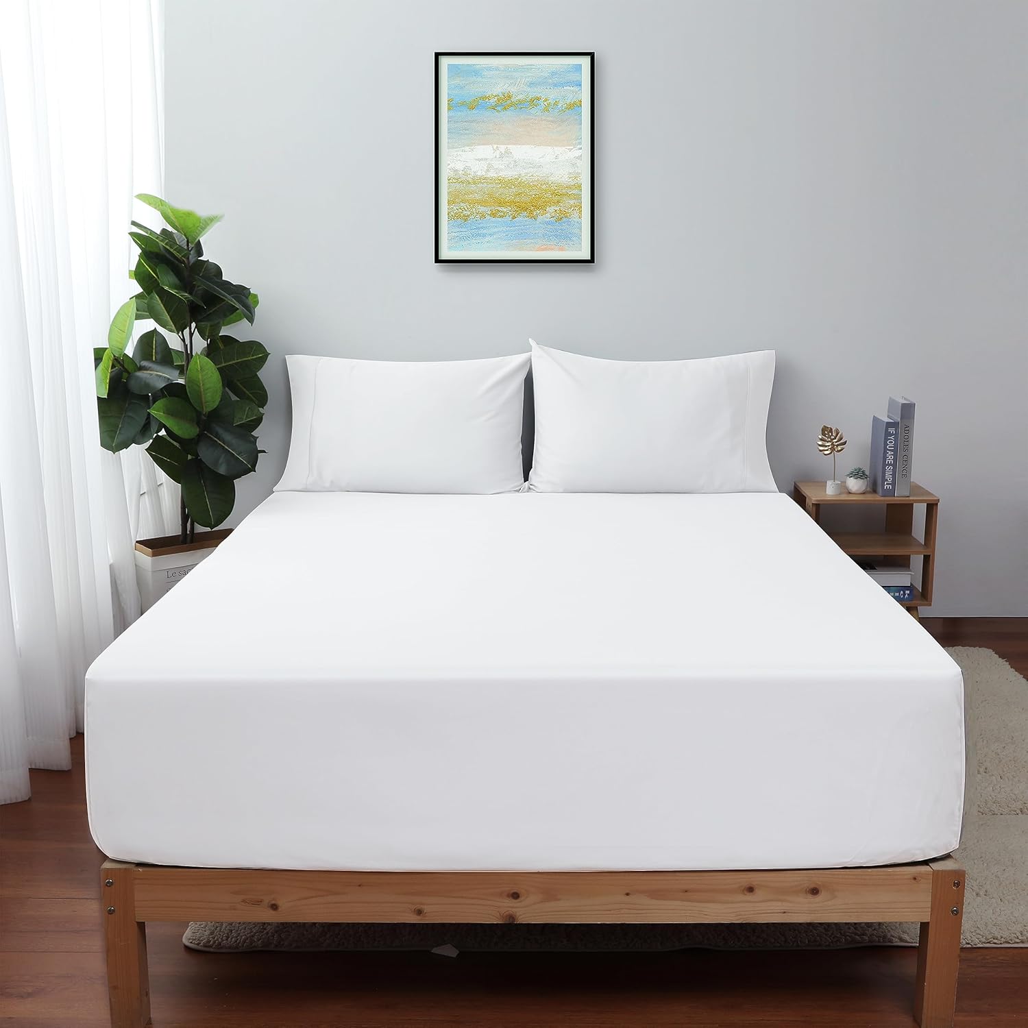 King Size Fitted Sheet Only White, 100% Egyptian Cotton Luxury