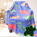 Dinosaur Gifts Toys for Kids Glow in the Dark Blanket - Cozy Throw