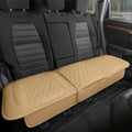 Rear Seat Cushion Beige Diamond Stitched Faux Leather - Comfortable