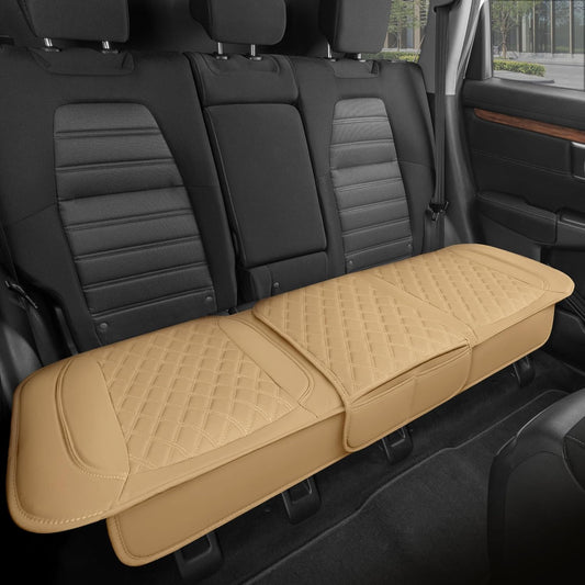 Motor Trend Rear Seat Cushion - Beige Faux Leather Cover