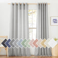 Linen Sheer Sliding Door Curtains 84 in - Light Filtering Privacy