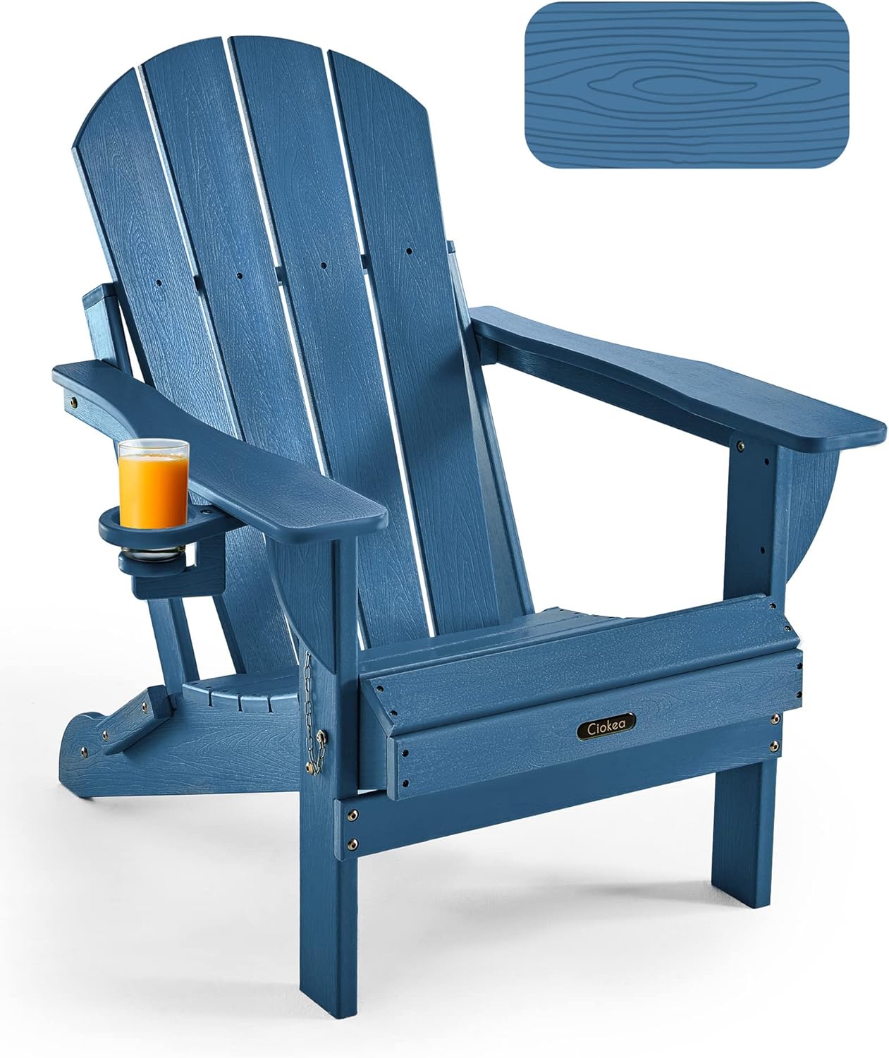 Ciokea Folding Adirondack Chair with Wood Texture for Outdoors