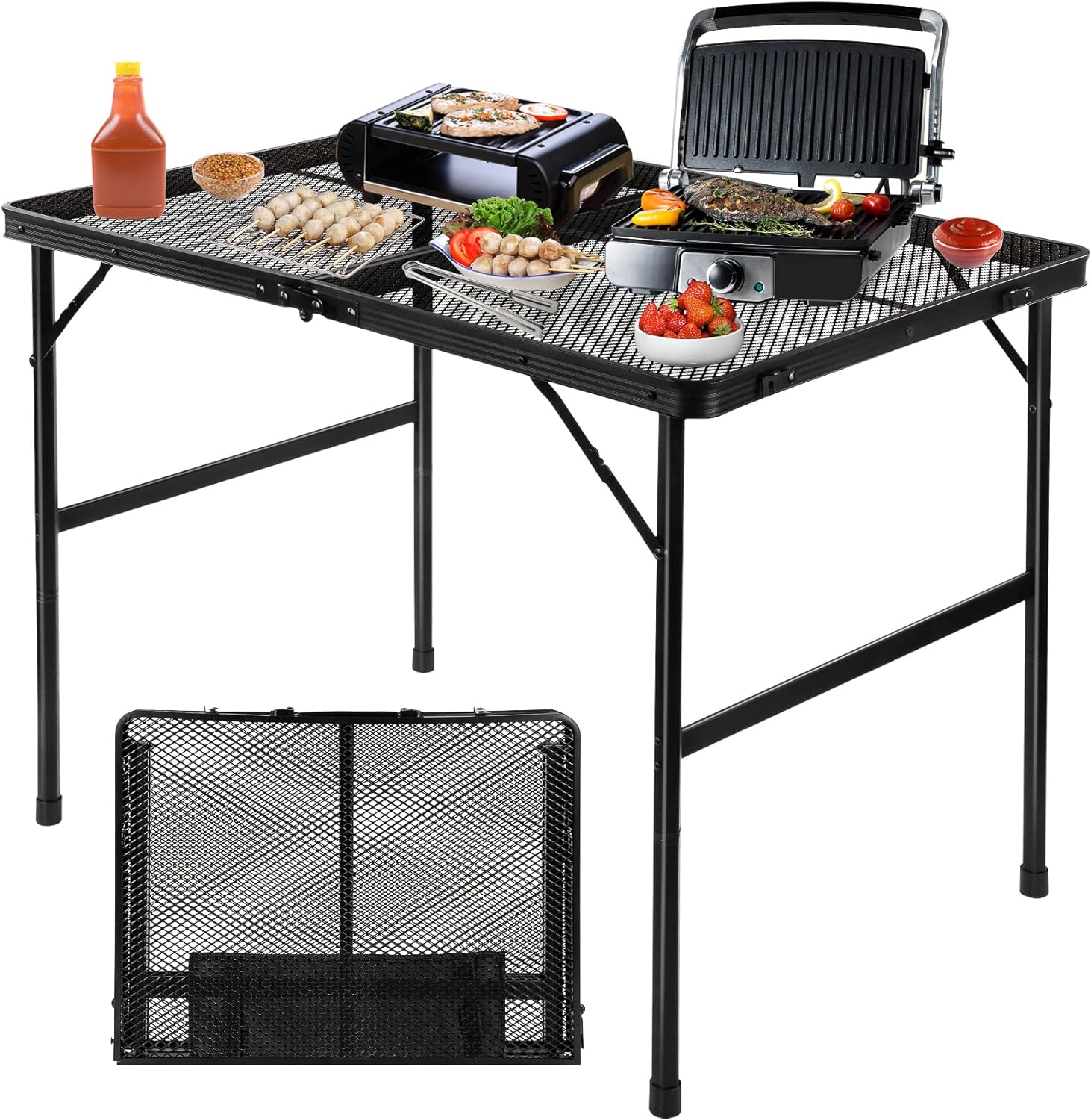Portable 3FT Folding Grill Table - Height Adjustable