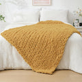Bigacogo Chunky Knit Throw Blanket 40x60 in - Cozy Thick Chenille