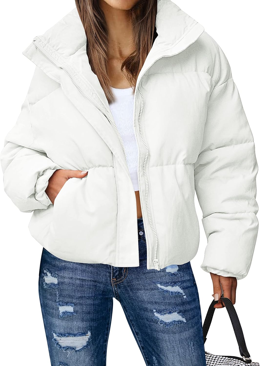 MEROKEETY Women's Winter Long Sleeve Zip Puffer Jacket Review