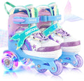 Mermaid Adjustable Light Up Roller Skates for Girls Purple Blue