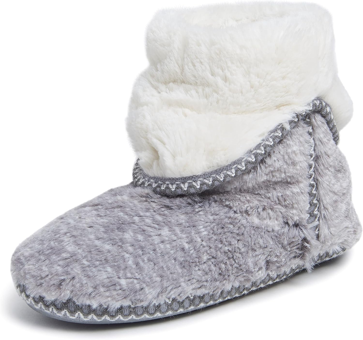 Fuzzy Memory Foam Beth Bedroom Bootie Slipper Sock with Grippers