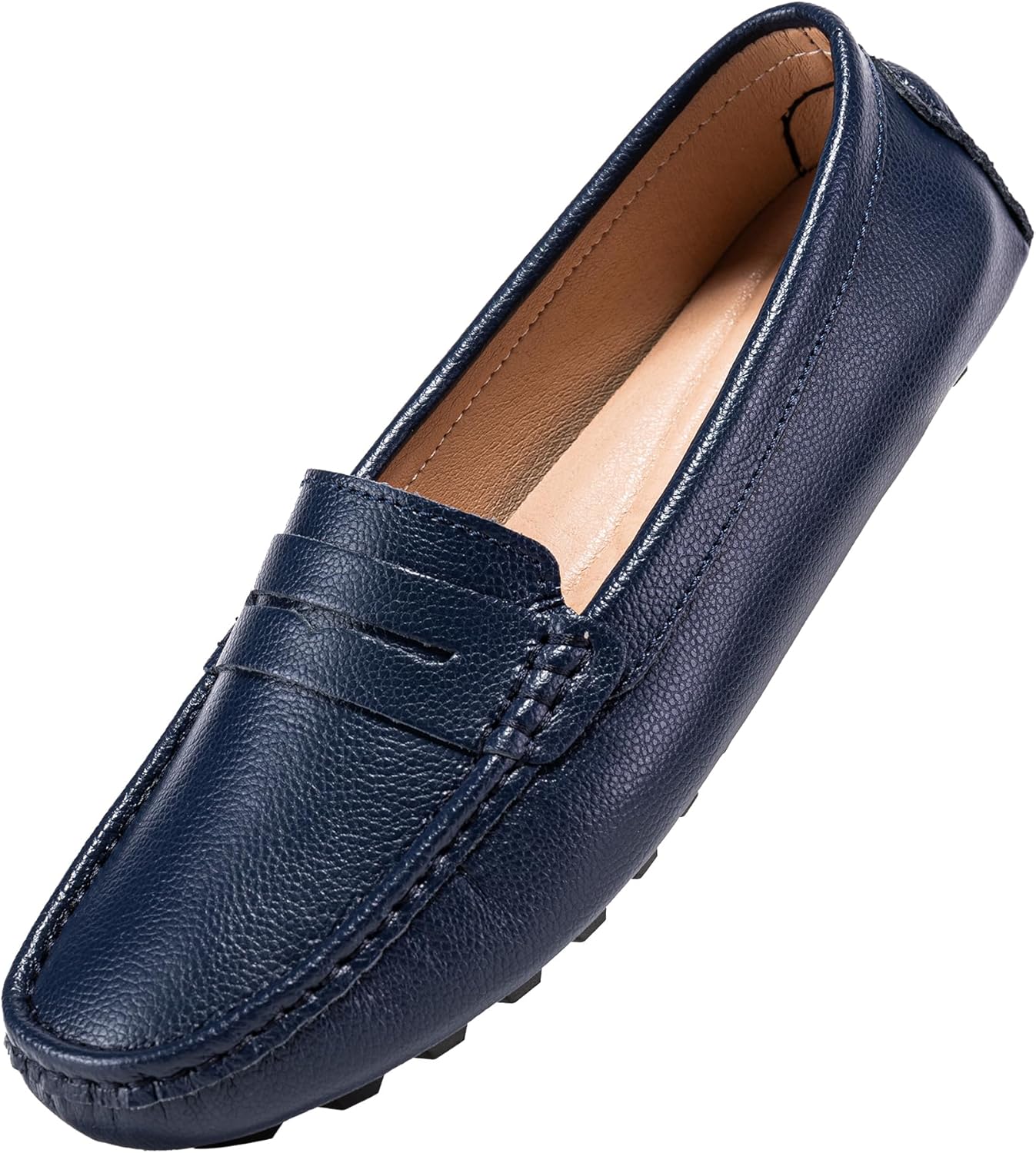 BEAUSEEN Women's Genuine Leather Penny Loafers for Comfort